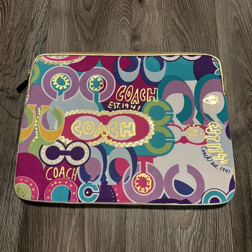 Coach Poppy Pop Graffiti Laptop Case - 00's Multicolor